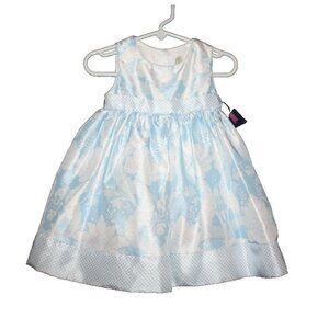Cherokee Infant Girls Dress Size 12 Months Blue & White Holiday Party NEW NWT